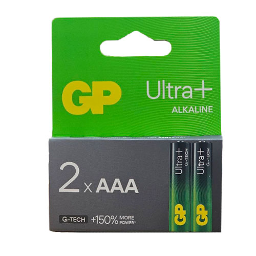 باتری نیم قلمی AAA اولترا پلاس 2 تایی جی پی مدل GP Ultra Plus