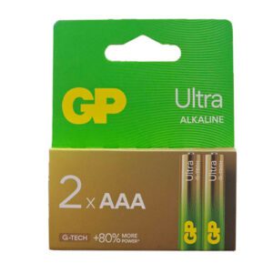 باتری نیم قلمی AAA اولترا آلکالاین جی پی 2 تایی مدل GP Ultra Alkaline