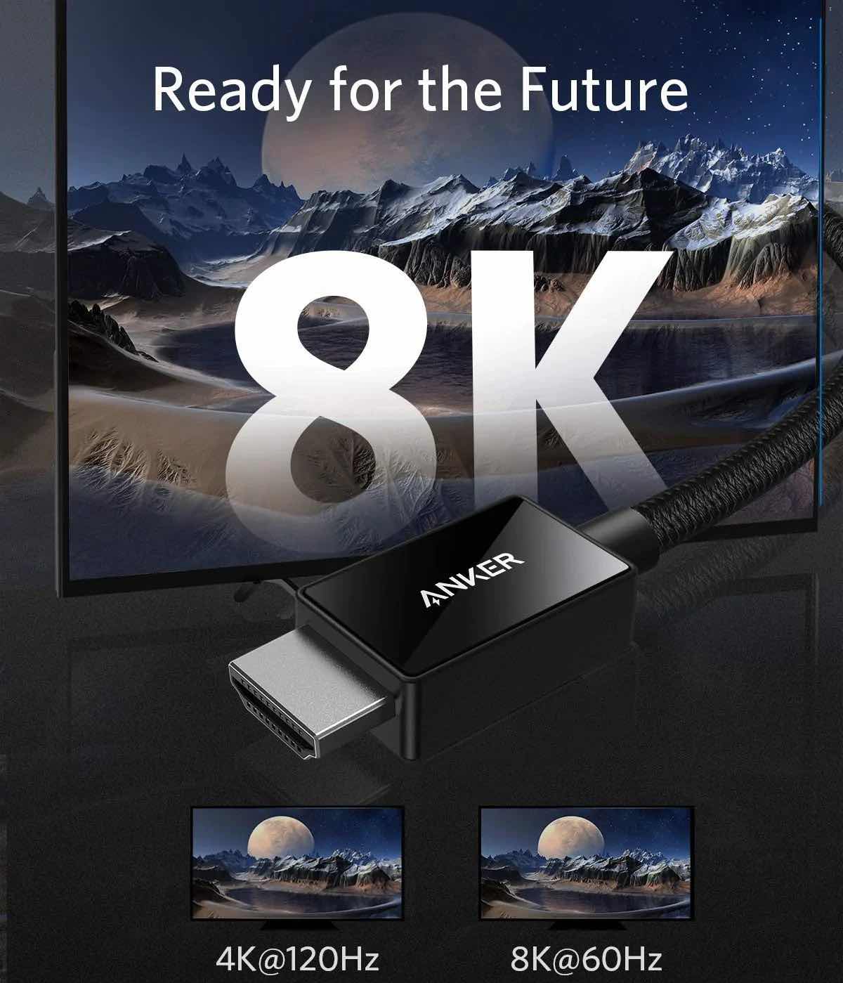 کابل HDMI انکر کیفیت 8K ورژن 2.1 با طول 2 متر مدل Anker A8743 (تصویر سوم)