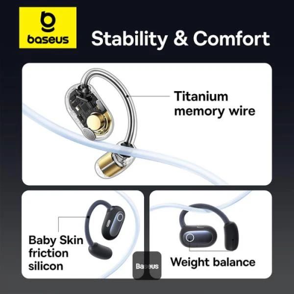 هندزفری بلوتوث ترووایرلس بیسوس مدل Baseus Eli Sport 1 Open Ear (تصویر دوم)