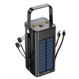 پاوربانک گرین لاین 100000 میلی آمپر 22.5 با کابل متصل Solar X مدل Green Lion GNSOLXPB100BK