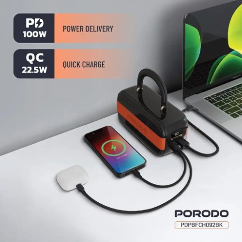 پاوربانک پرودو 60000 میلی آمپر 100 واتی sway مدل Porodo PBFCH092BK (تصویر پنجم)