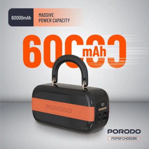 پاوربانک پرودو 60000 میلی آمپر 100 واتی sway مدل Porodo PBFCH092BK (تصویر چهارم)