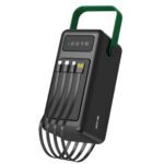 پاوربانک گرین لاین 80000 میلی آمپر با کابل متصل Solar Max مدل Green Lion GNSLRPB80BK