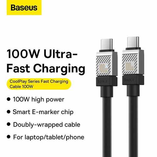 کابل شارژ دوسر تایپ سی بیسوس کول پلی 100 واتی 1 متری مدل Baseus CoolPlay Series Cb000046 (تصویر ششم)