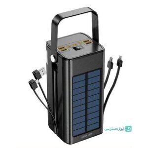 پاوربانک گرین لاین 80000 میلی آمپر 22.5 واتی با کابل متصل Solar X مدل Green Lion GNSOLXPB80BK